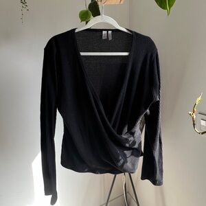 Zella Ribbed Wrap Top